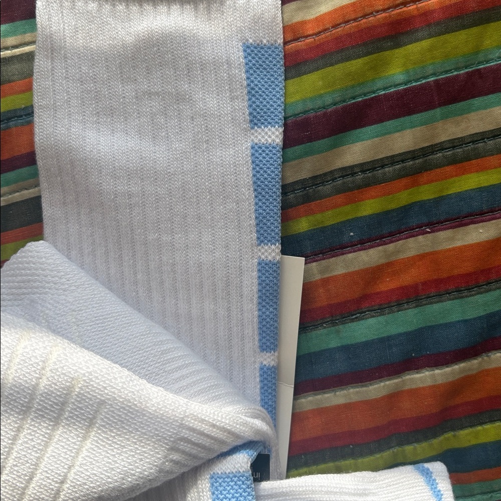 Nike Elite Crew Basketball Socks - White and Light Blue - Picture 8 of 10